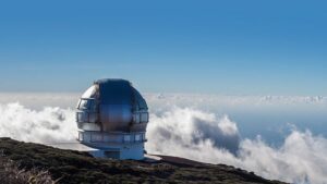 Telescopes are frequently built on mountain tops to get above the clouds and atmosphere.