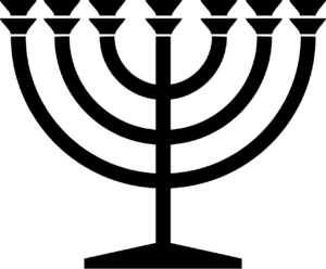 Menorah signifying the seven major Jewish feasts or festivals.