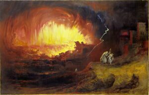 The destruction of Sodom and Gomorrah for their sinfulness is mentioned in Scripture; Recent excavations seem to confirm a "city on the plains" near the Dead Sea was destroyed in such a conflagration.